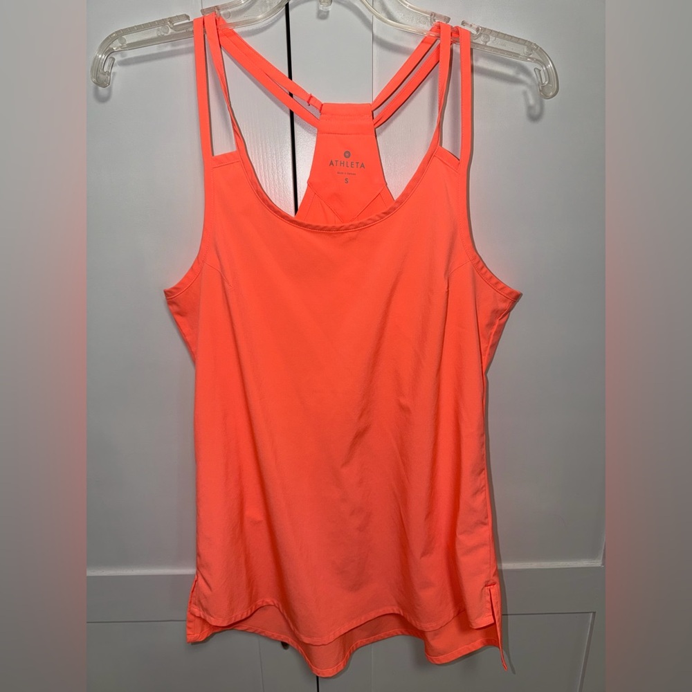 Athleta Neon Coral Double-Strap Tank. Size- S.